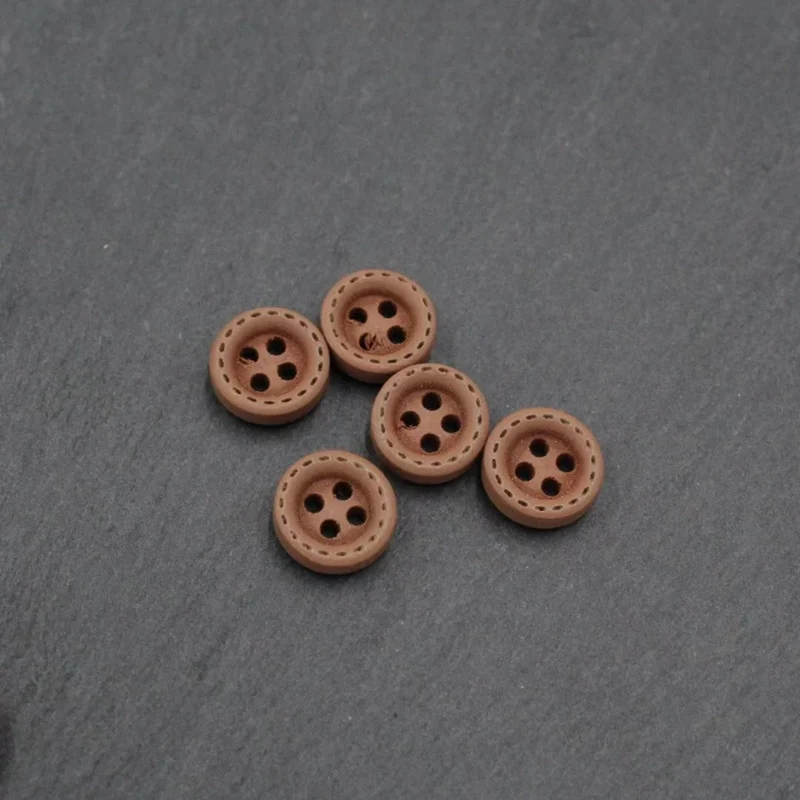 Holzknöpfe 10 mm – Set 5 Stück | Bunt | 4-Loch-Knöpfe