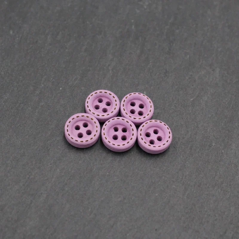 Holzknöpfe 10 mm – Set 5 Stück | Bunt | 4-Loch-Knöpfe