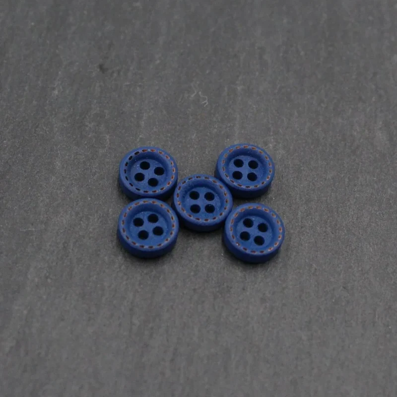 Holzknöpfe 10 mm – Set 5 Stück | Bunt | 4-Loch-Knöpfe