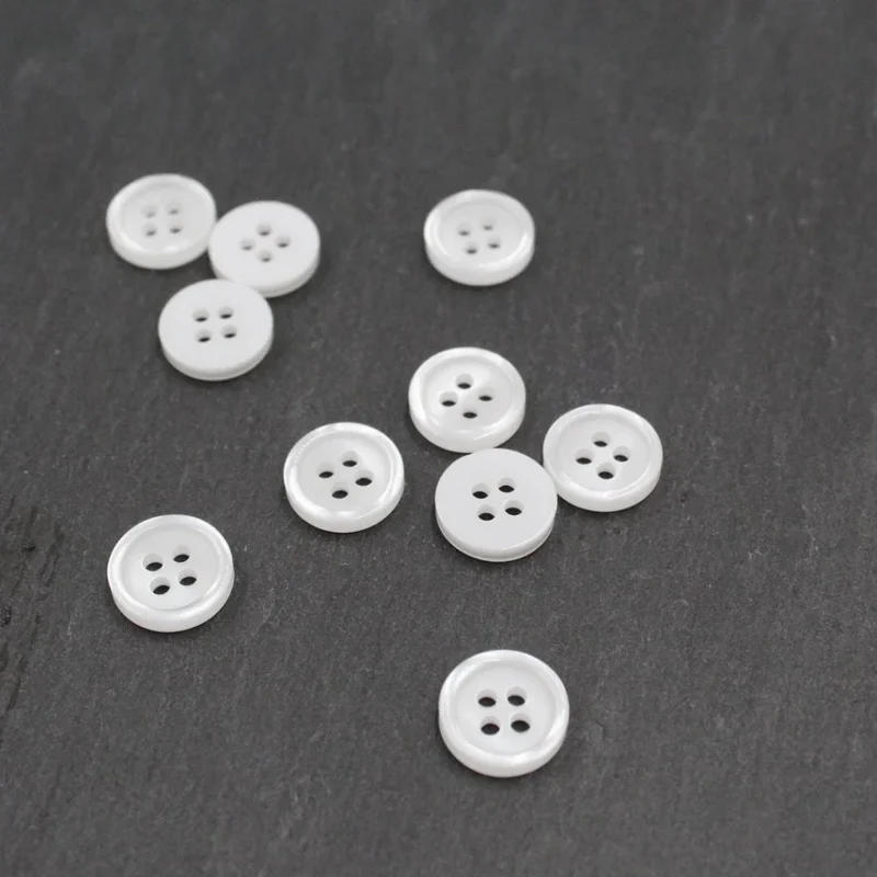 Hemdknöpfe 10 mm – Set 10 Stück | Weiß
