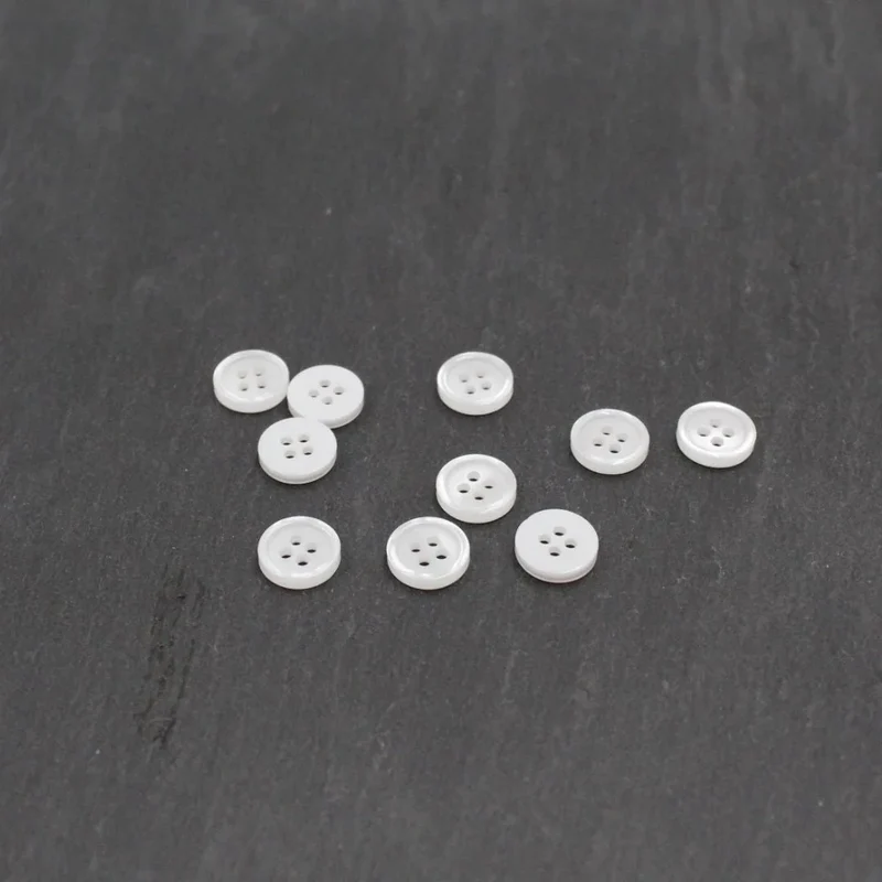 Hemdknöpfe 10 mm – Set 10 Stück | Weiß