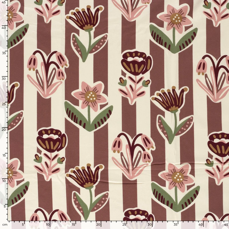 French Terry Blumen – Beige