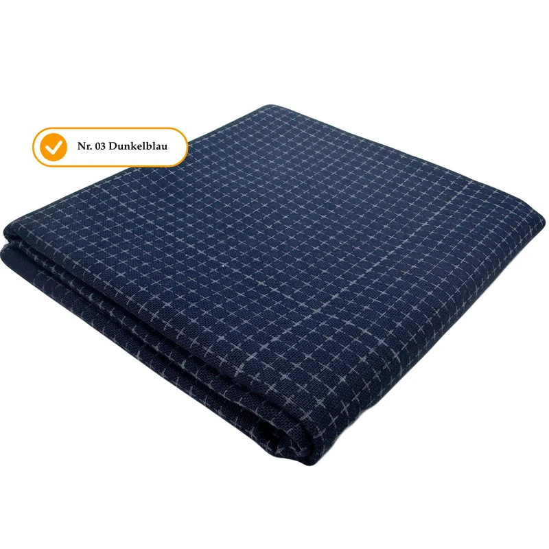 Sashiko Stoff mit Raster - Zuschnitt 50 x 108 cm