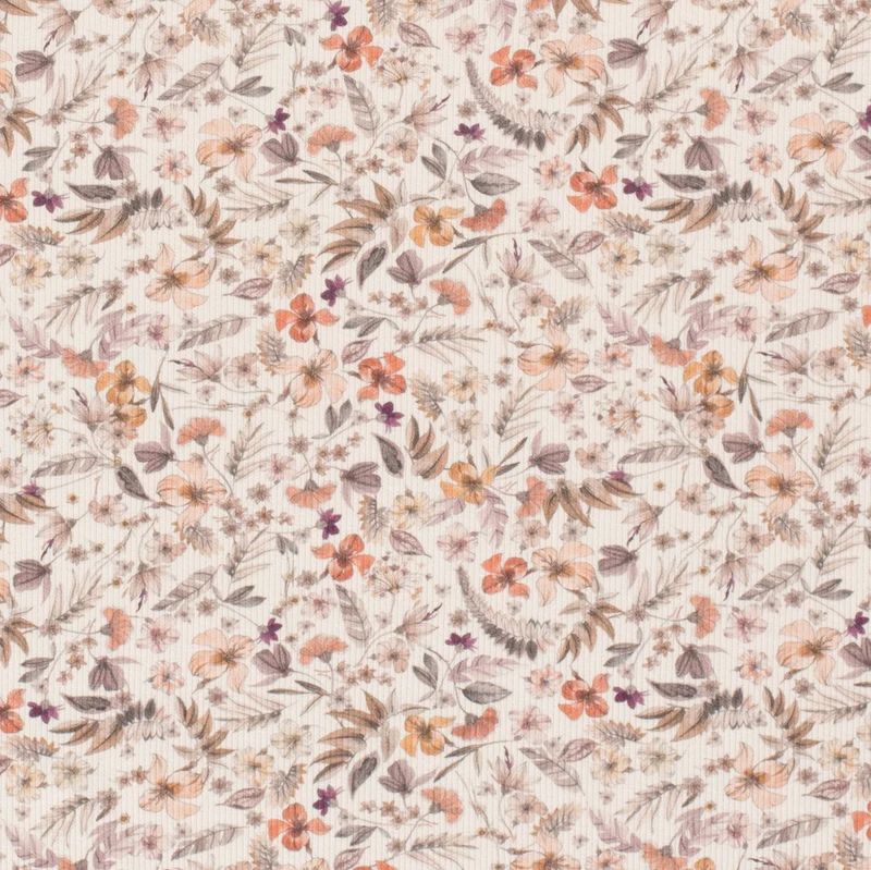 Rippjersey Floral Blumen Zweige