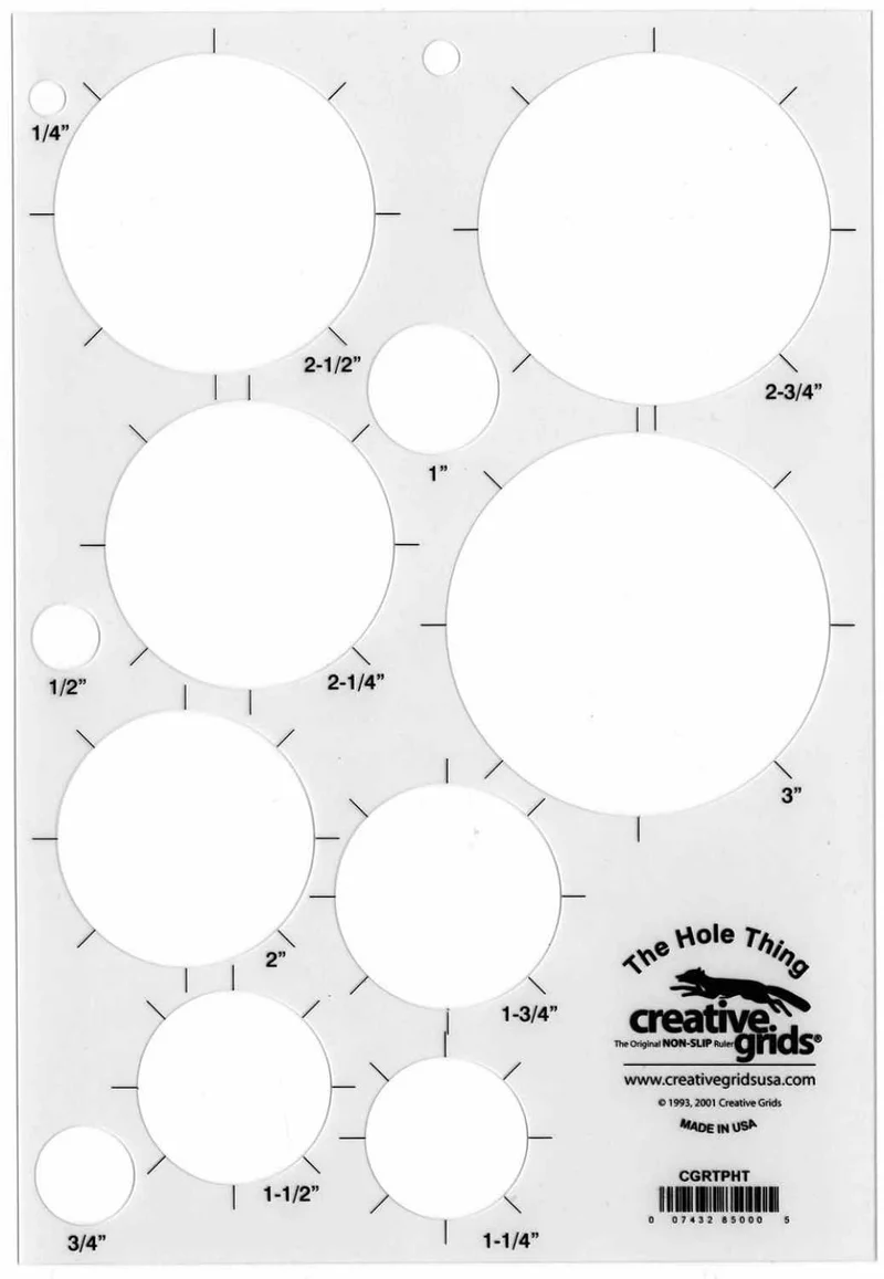 Creative Grids The Hole Thing Plastic Template CGRTPHT