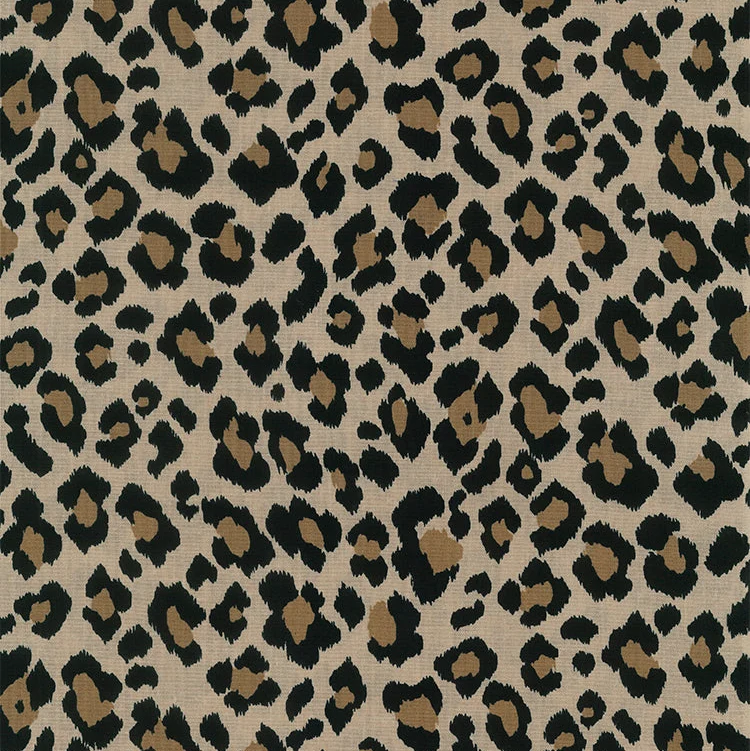 Kokka Baumwollstoff Leo Beige – Japanischer Animal Print