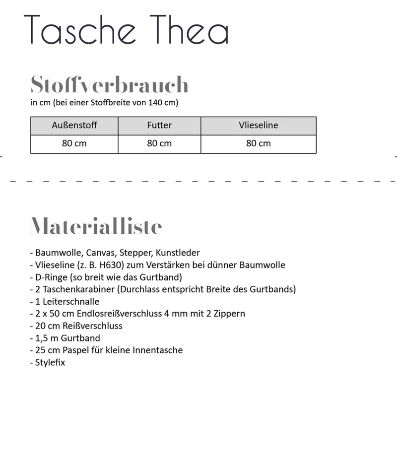 Fadenkäfer Schnittmuster "Tasche Thea"