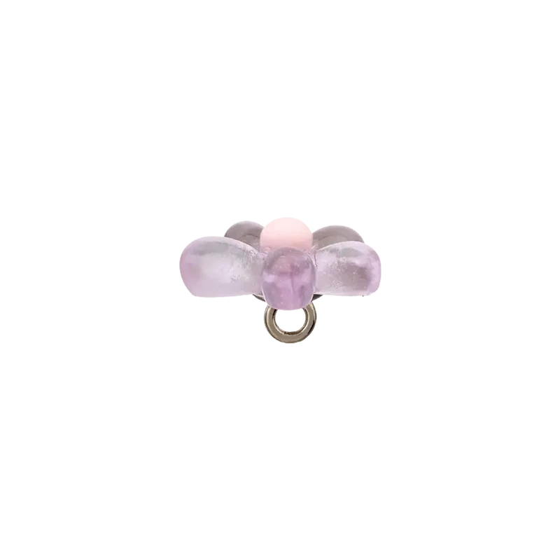 Polyesterknopf Oese Blume 15 mm flieder