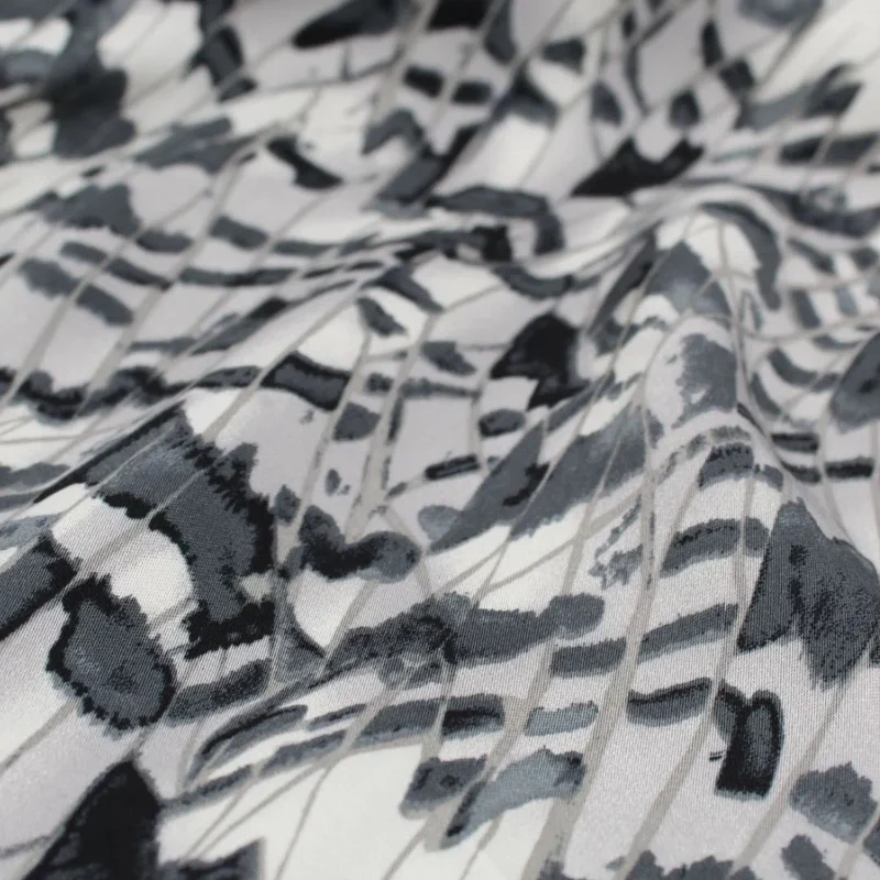 Satin Viskose Federn | Grau