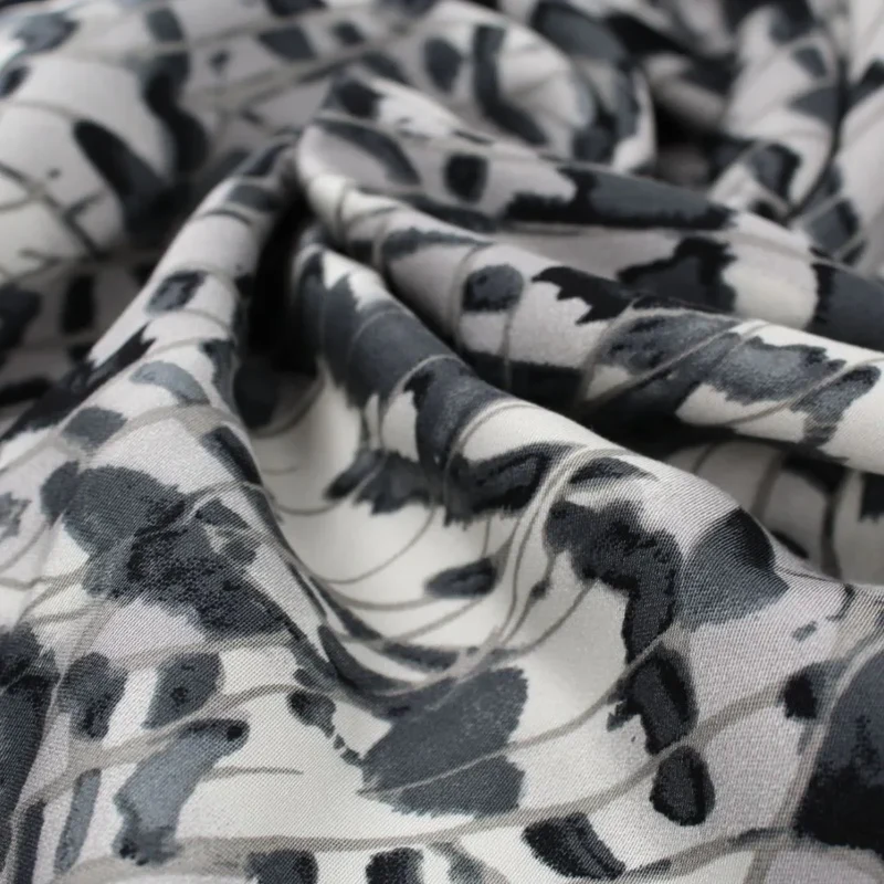 Satin Viskose Federn | Grau