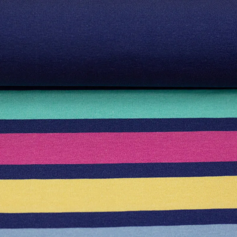 French Terry Panel Simply Stripes by Lillesol & Pelle Swafing blau
