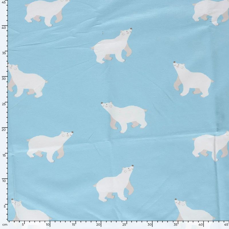 French Terry Eisbären – Babyblau