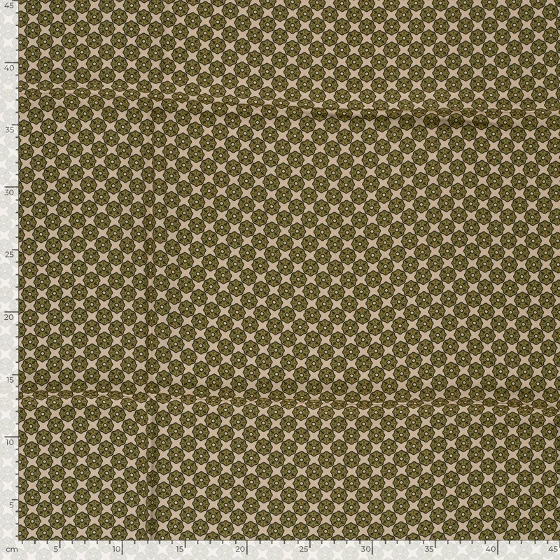 Viskosesatin Abstrakt – Khaki-Grün