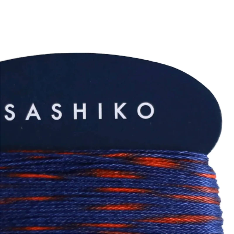 Daruma Sashiko Garn - 302 blau orange Mix