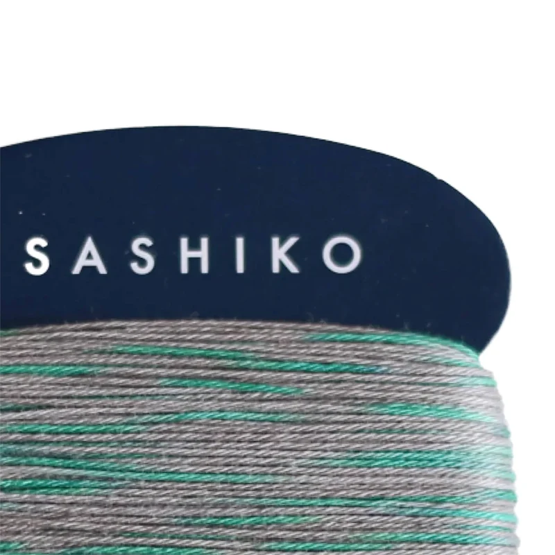 Daruma Sashiko Garn - 301 grau türkis Mix