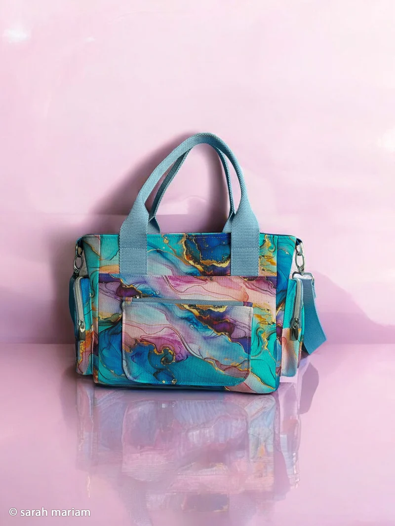 wasserabweisendes Oxfordgewebe „Flowing Bloom“ by Sarah Mariam Swafing Odessa Paint