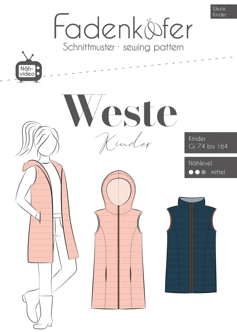 Fadenkäfer Schnittmuster "Weste" Kinder