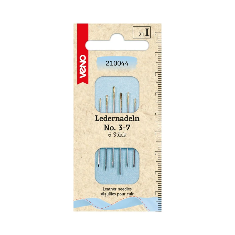 Veno Ledernadeln No. 3–7, sortiert, 6 Stück