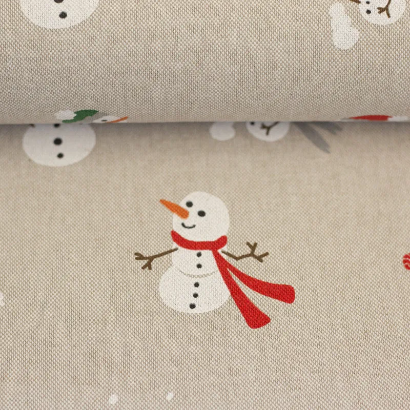Dekostoff "Noel" Weihnachten Schneemänner Swafing