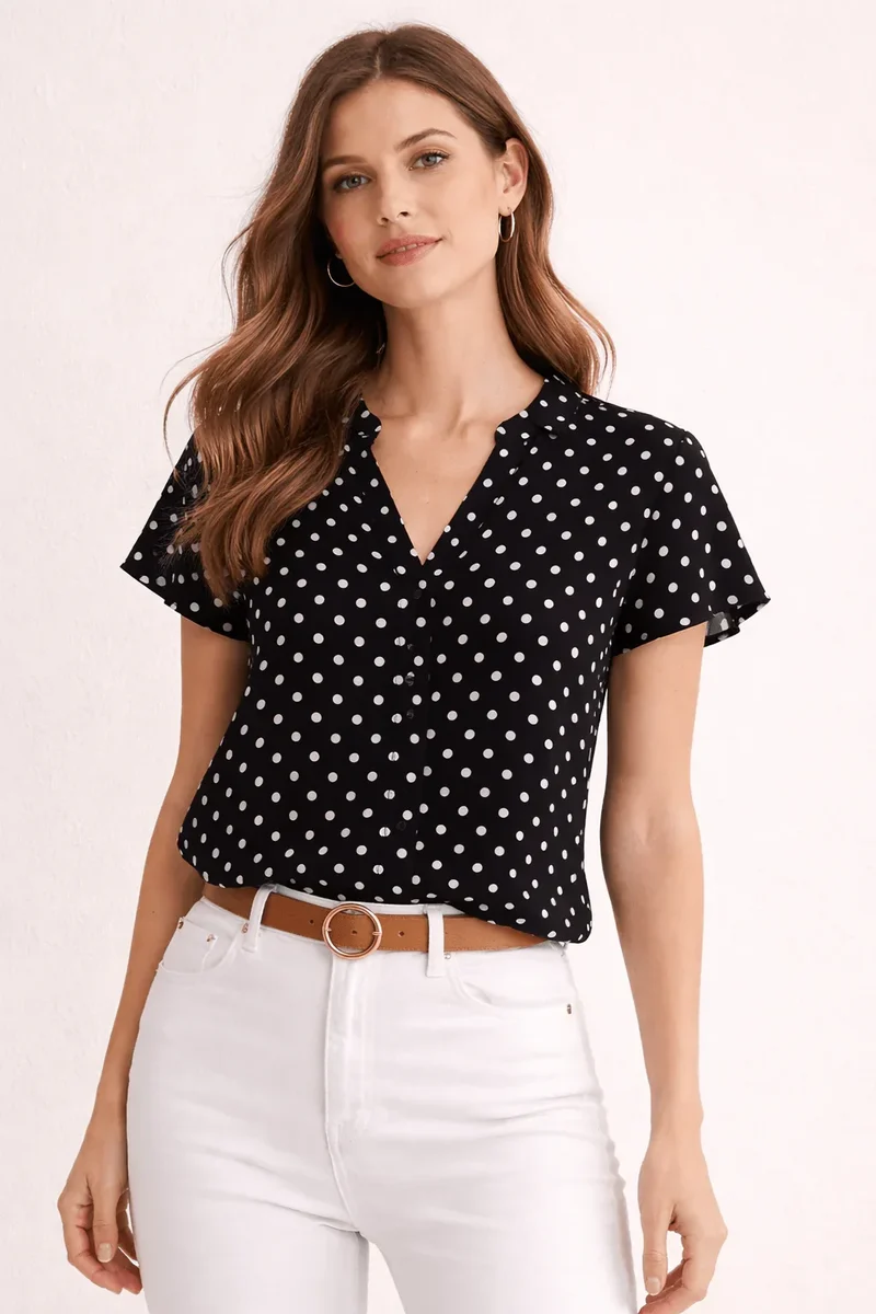 Viskose Stoff Polka Dots