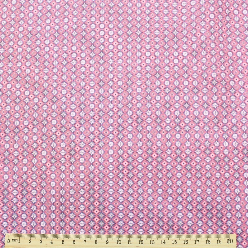 Baumwollsatin Kleine Blüten Geometrisch