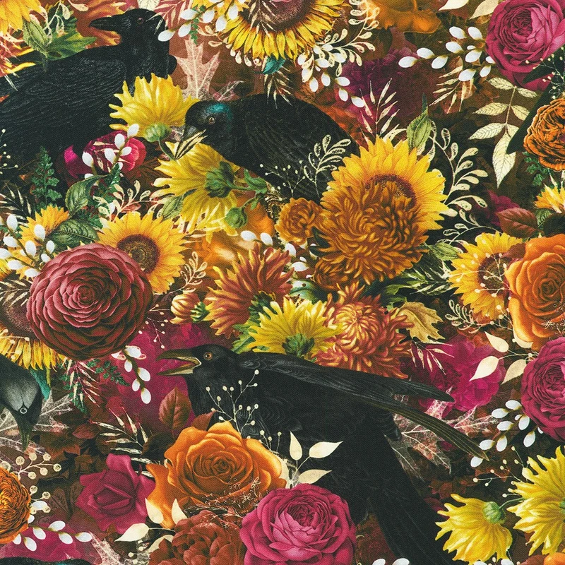 Ravenwood Quilt Kit 68" X 68", 2 3/4yd Black Background not included
