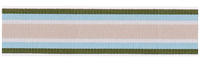 Ripsband 25 mm gestreift beige blau grün