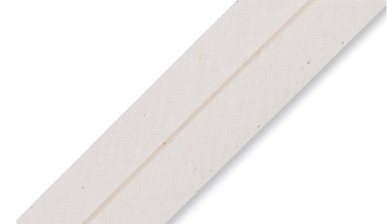Schrägband Baumwolle 60/30 mm rohweiß