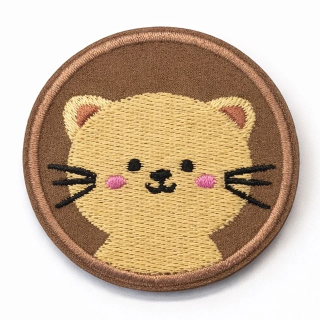 Aufnäher Katze rund – Herziges Katzen-Patch zum Aufbügeln, Ø 5 cm