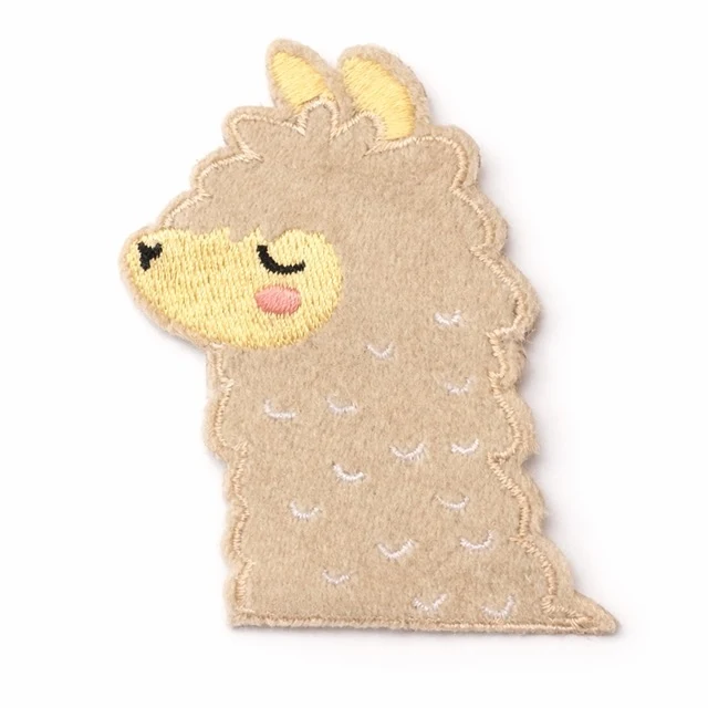 Aufnäher Lama – Herzig bestickter Tier-Patch zum Aufbügeln aus Velours