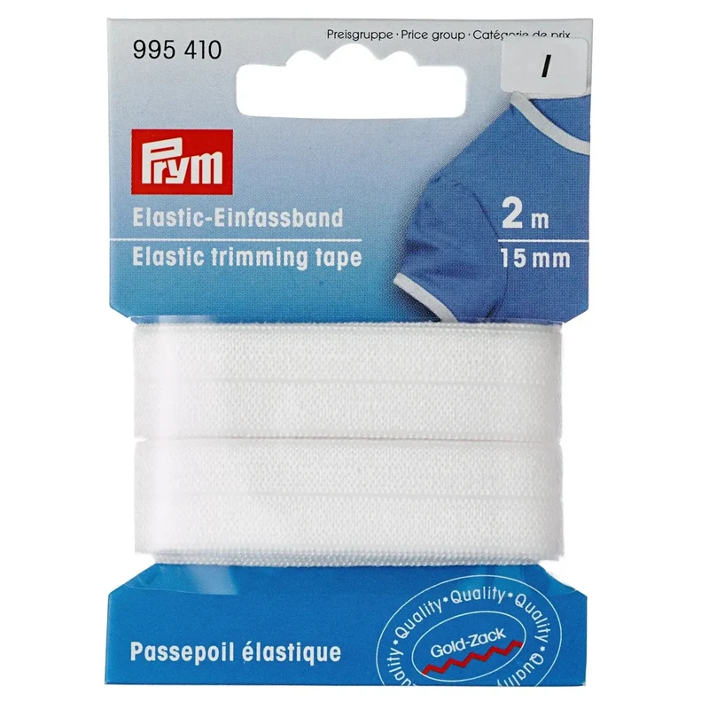 Elastisches Einfassband 15mm | Weiß