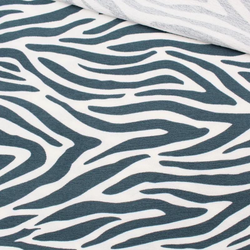 Terry Krepp Stoff Zebra