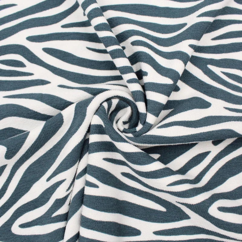 Terry Krepp Stoff Zebra