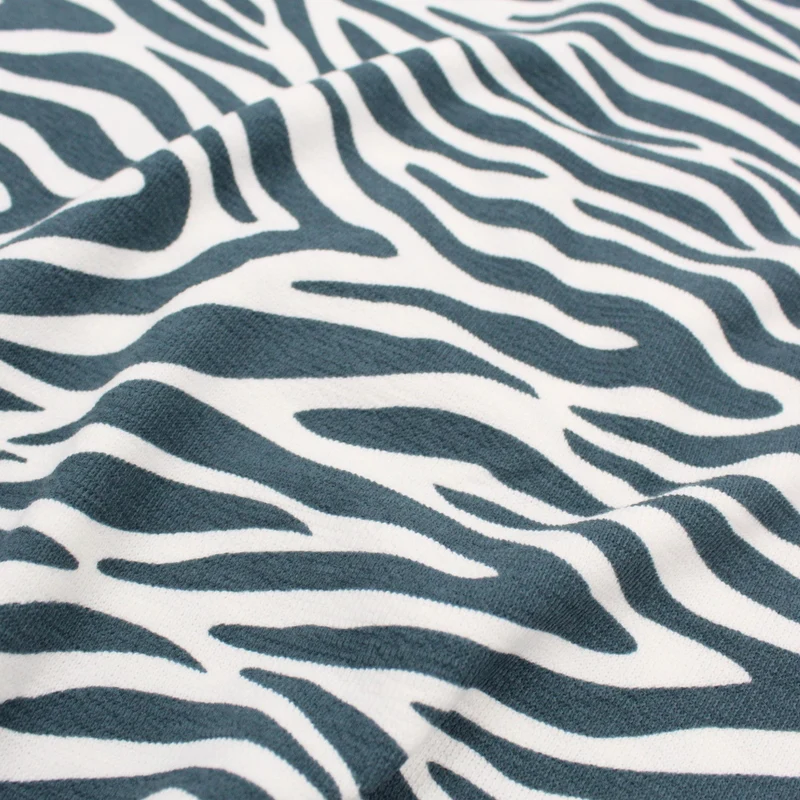 Terry Krepp Stoff Zebra