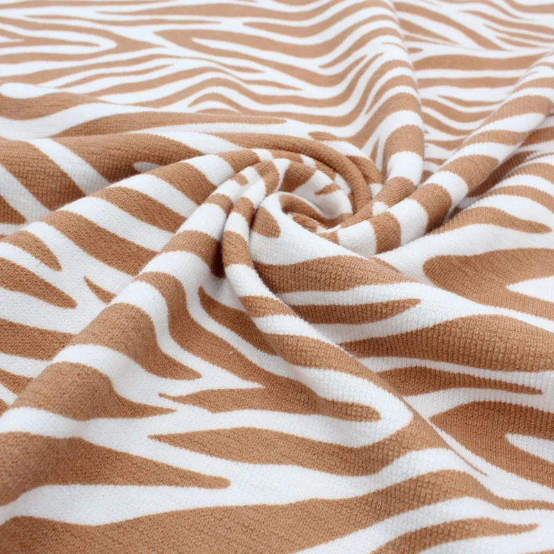 Terry Krepp Stoff Zebra