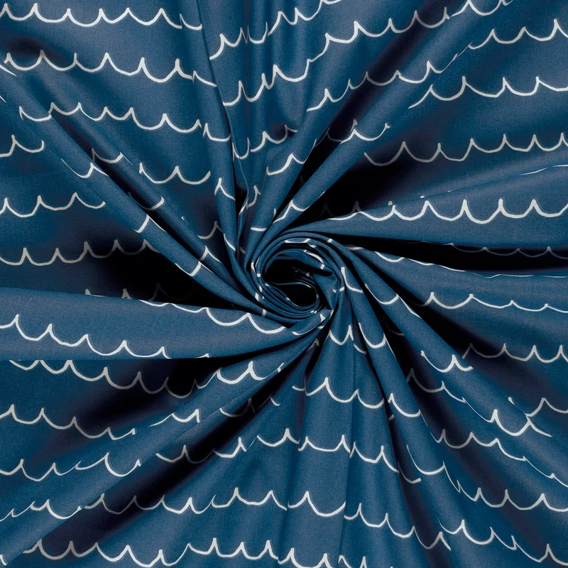 Baumwollpopeline Aqua – Cobalt