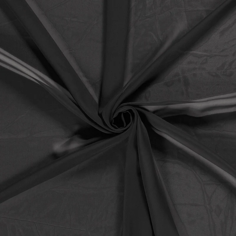 Chiffon Stoff Uni schwarz