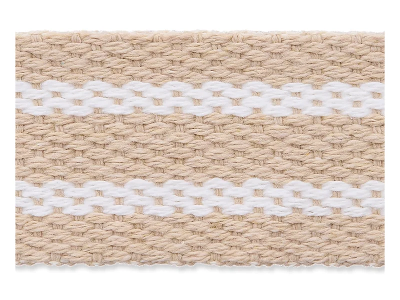 Gurtband 40mm beige weiß gestreift