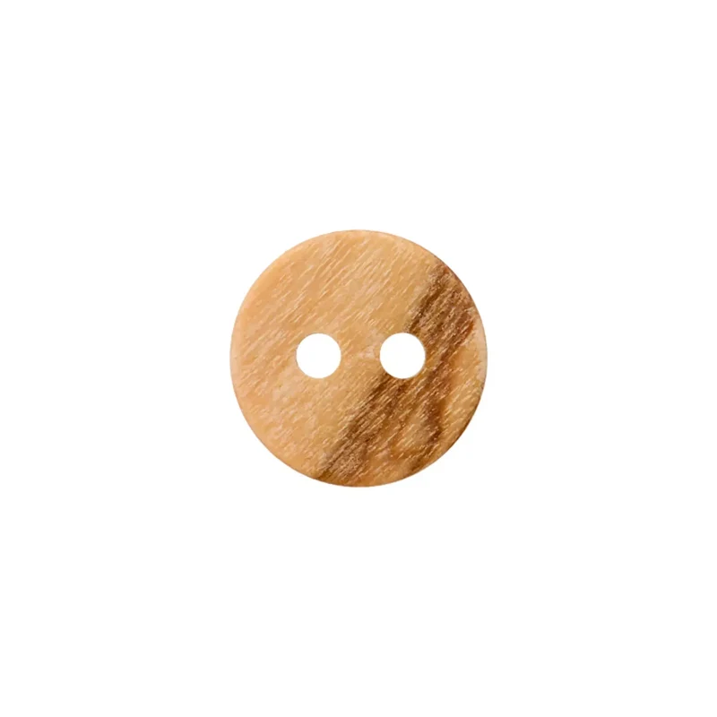 Holzknopf 2-Loch, ohne Rand, 9mm