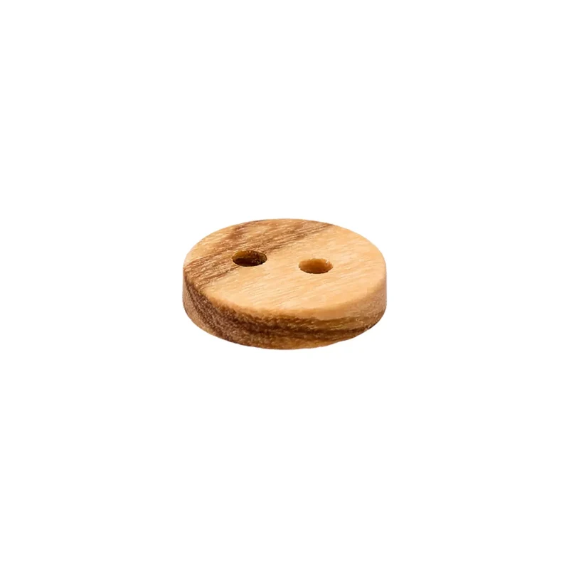 Holzknopf 2-Loch, ohne Rand, 9mm