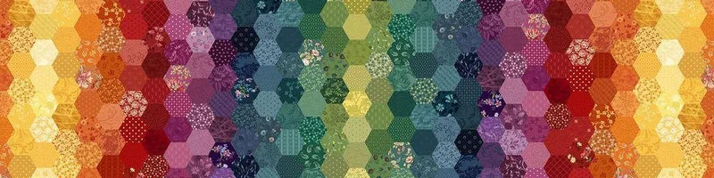 Patricks Promise 108"- Hexagon Wide Backing, Ombre Multi Colored
