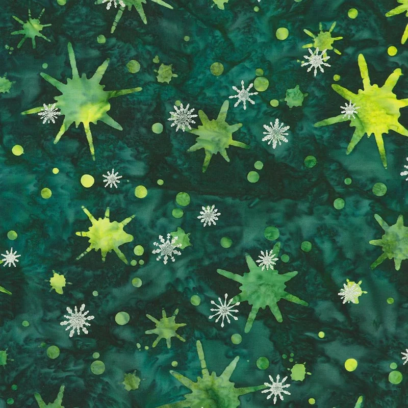 Robert Kaufman, Artisan Batiks, Evergreen Ice Metallic, Forest Green