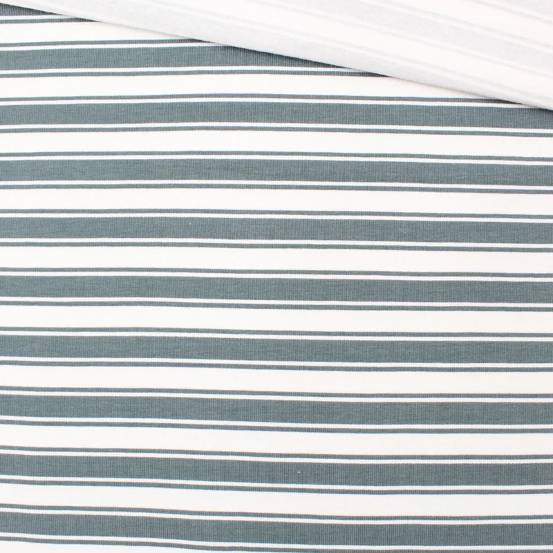 Jersey Stoff Streifen | Taubenblau
