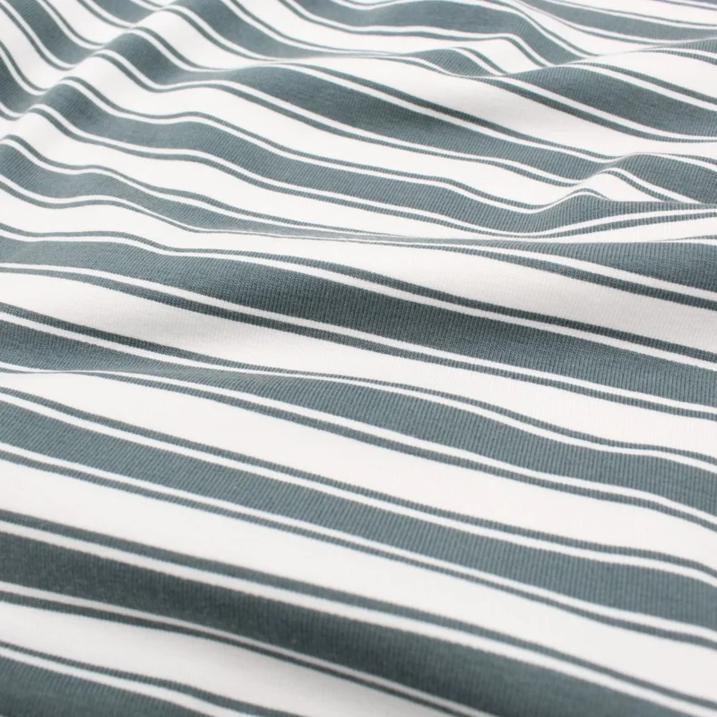 Jersey Stoff Streifen | Taubenblau