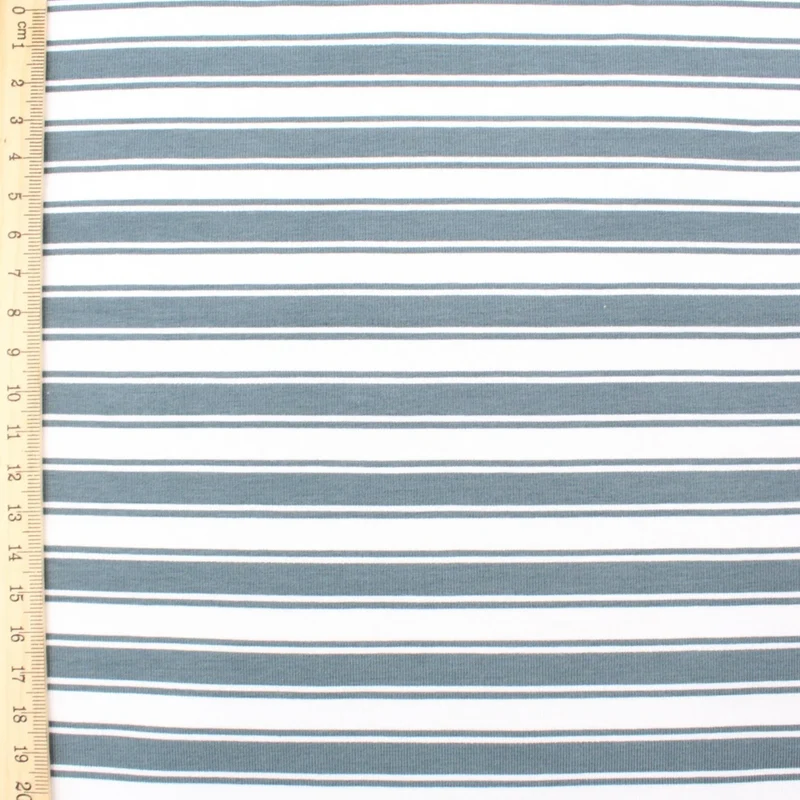 Jersey Stoff Streifen | Taubenblau