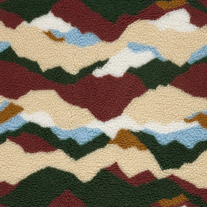 Sherpa-Fleece Abstrakt – Bordeauxrot