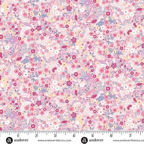 Makower UK, Dance Class-Floral Pink