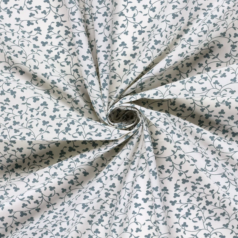 Baumwollpopeline Blumen – Offwhite