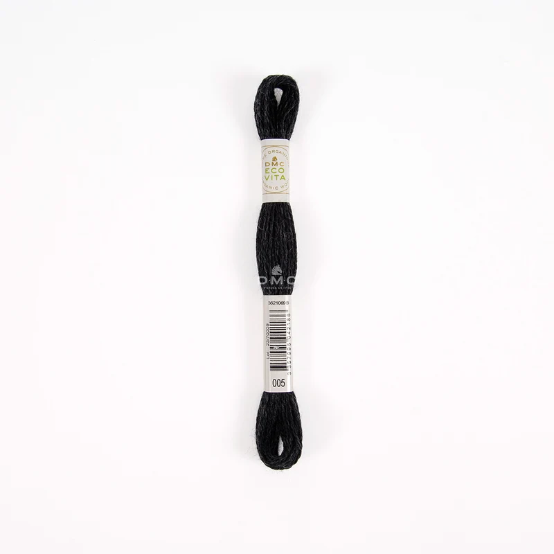DMC Eco Vita Stick- und Stopfgarn grau schwarz – Bio Wolle 16m