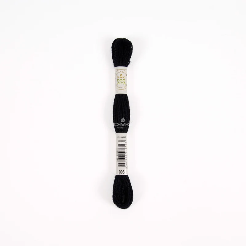 DMC Eco Vita Stick- und Stopfgarn grau schwarz – Bio Wolle 16m